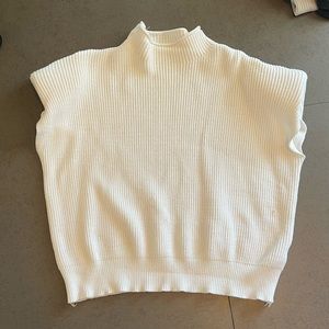 White Shoulder Padded Sweater